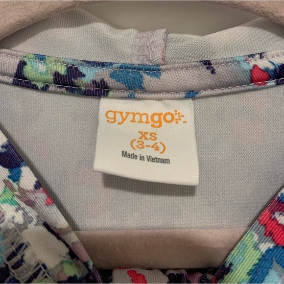 Gymboree flower pattern zip up hoodie with thumb holes. Size 3-4 - Picture 3 of 6